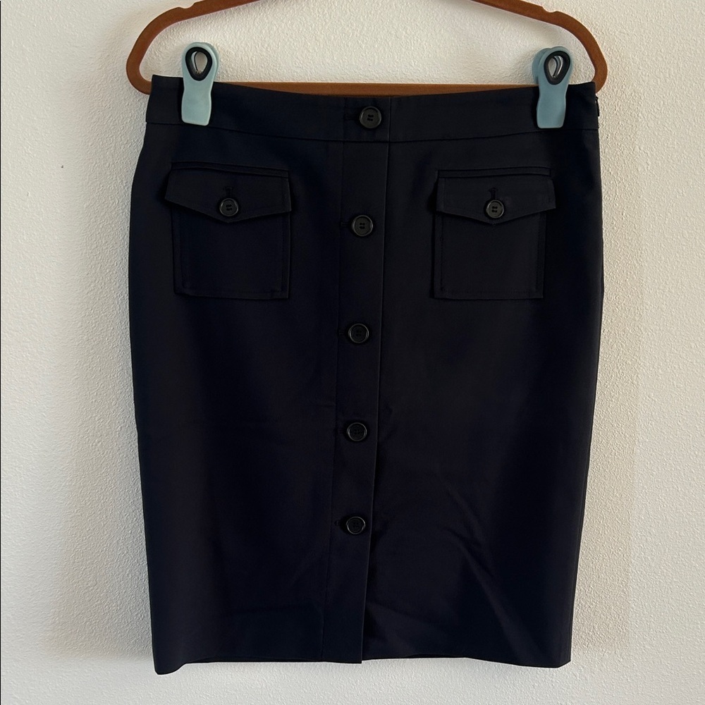 Ann Taylor Black Button-Front Skirt